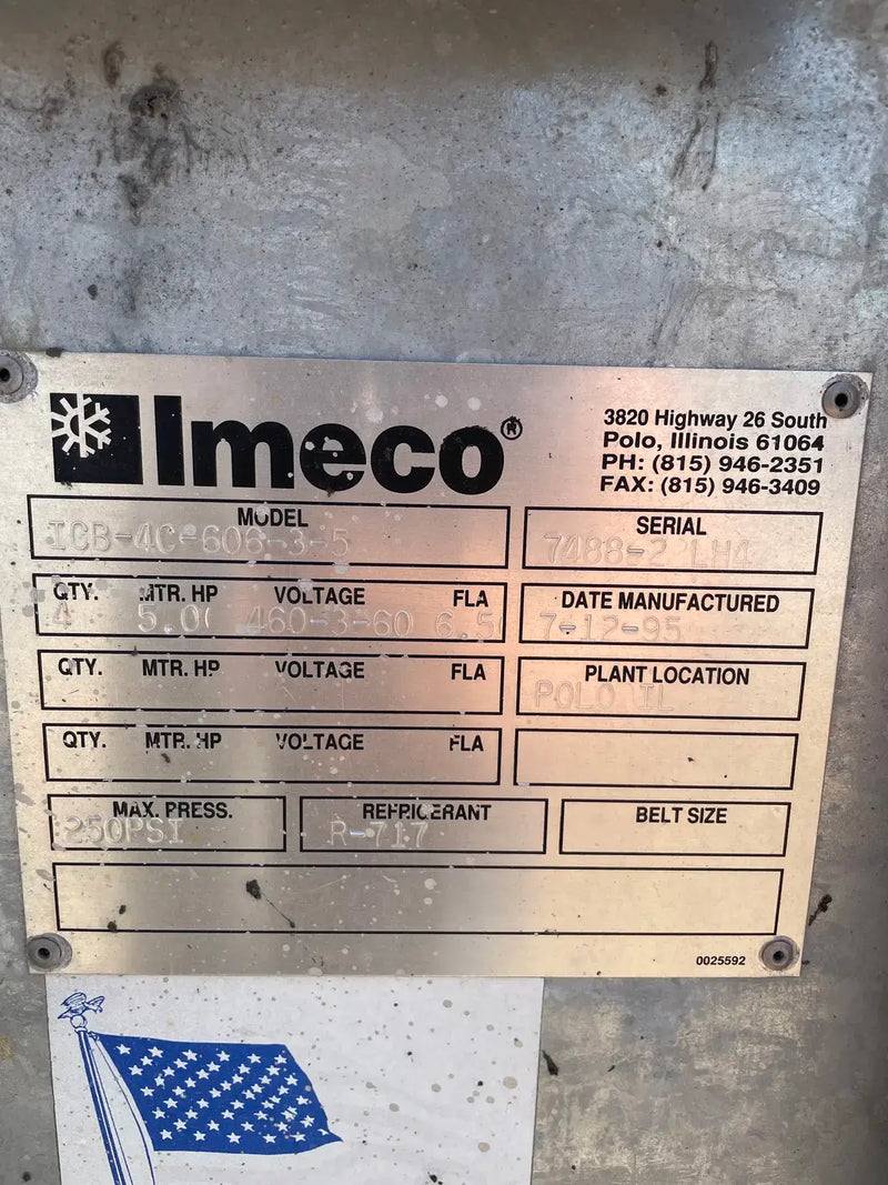 Imeco ICB-4C-606-3-5 Ammonia Evaporator Coil - 34 TR, 4 Fans (Low Temperature)