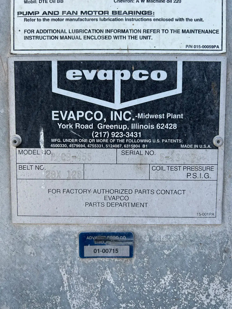 Condensador evaporativo Evapco PMCB-455 (455 toneladas nominales)