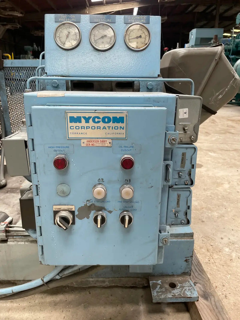 Mycom UN6WB 6-Cylinder Reciprocating Compressor Package (100 HP 230/460 V, Belt Driven)
