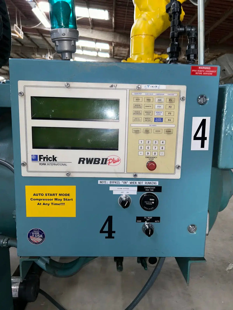 Frick RWB-II-222E Rotary Screw Compressor Package (Frick TDSH233L, 400 HP 460 V, Frick RWB-II Micro Control Panel)