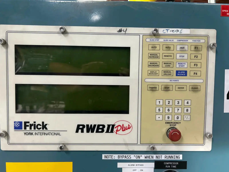 Frick RWB-II-222E Rotary Screw Compressor Package (Frick TDSH233L, 400 HP 460 V, Frick RWB-II Micro Control Panel)