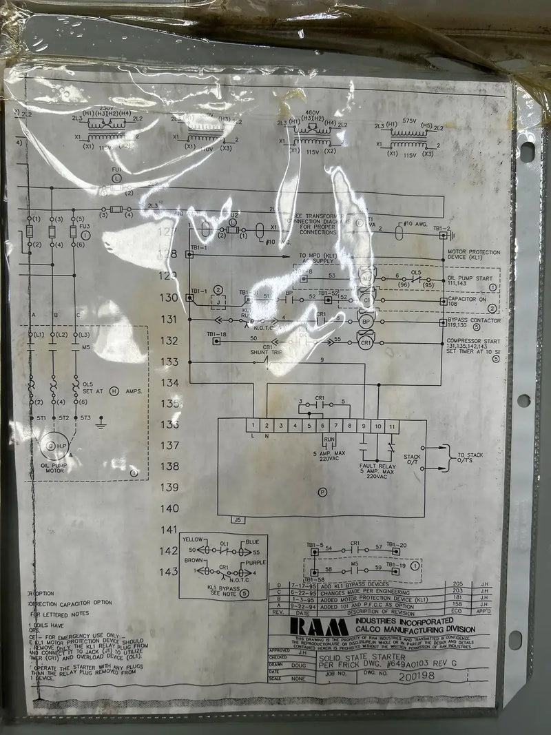 Ram Industries Screw Compressor Motor Starter (200 HP, 460 Volts, 60 Hz)