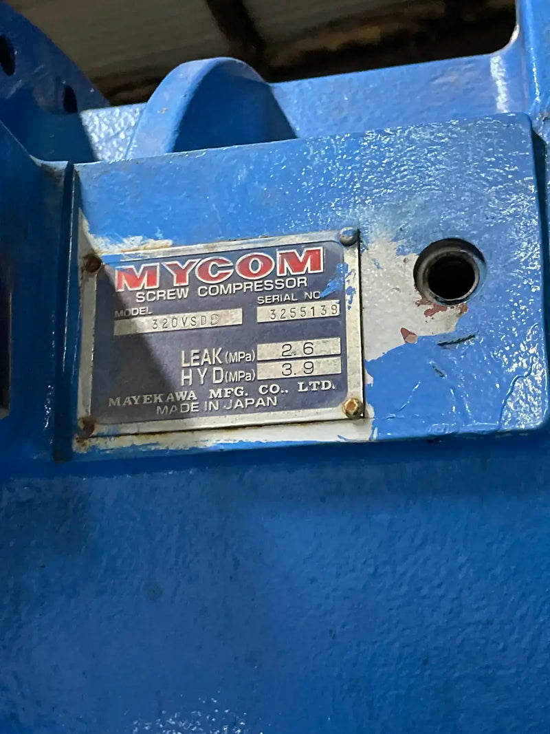 Paquete de compresor de tornillo Mycom 320VSDB (320VSDB, 250 HP, 460 V, FALTA PANEL DE CONTROL)