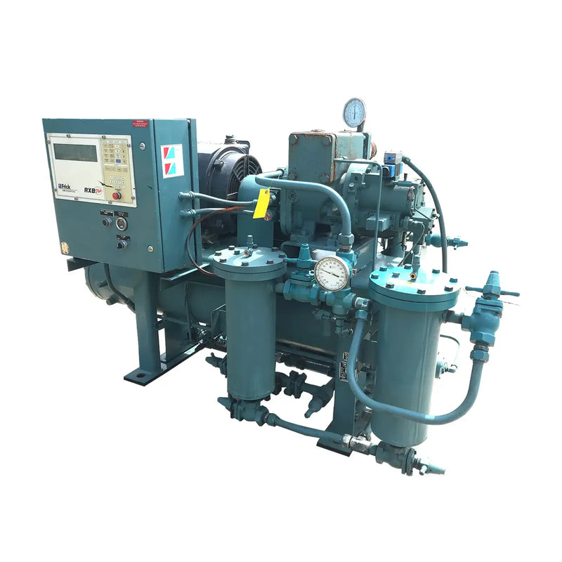Frick RXB-39 Rotary Screw Compressor Package (Frick XJS120L, 100 HP 208-230/460 V, Frick Micro Control Panel)