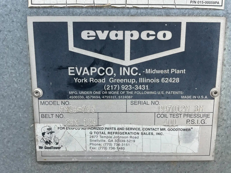 Evapco PMCB-755 Evaporative Condenser (755 Nominal Tons, 3 Motors, 1 Tower Unit)