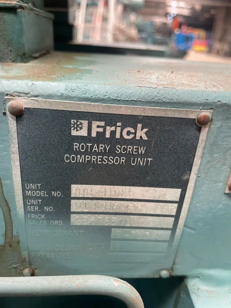 Frick RDB-100B Rotary Screw Compressor Package (Frick TDSL193S, 75 HP 460 V, Frick Micro Control Panel)