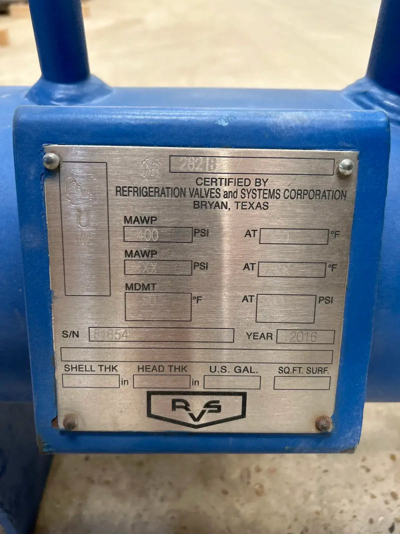 RVS Horizontal Ammonia Oil Tank (8in X 36in. 7.8 Gallons)