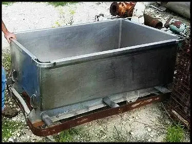 Stainless Steel Rolling Meat Tub / Cart - 150 gallons