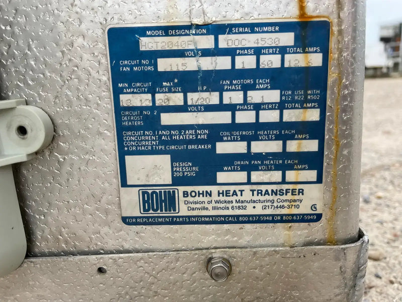 Bobina evaporadora de freón Bohn HGT2040F - 6 ventiladores (temperatura media)