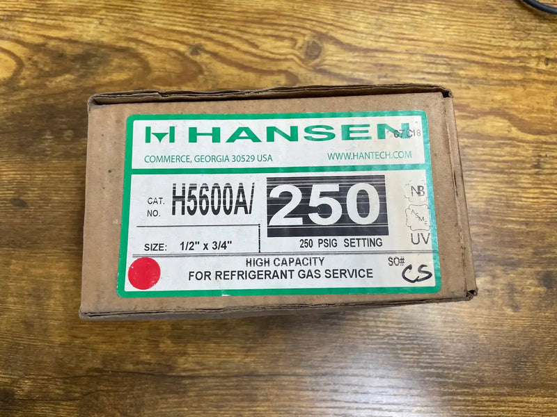 Presión de refrigerante Hansen - Válvula de alivio (amoniaco, 250 PSIG