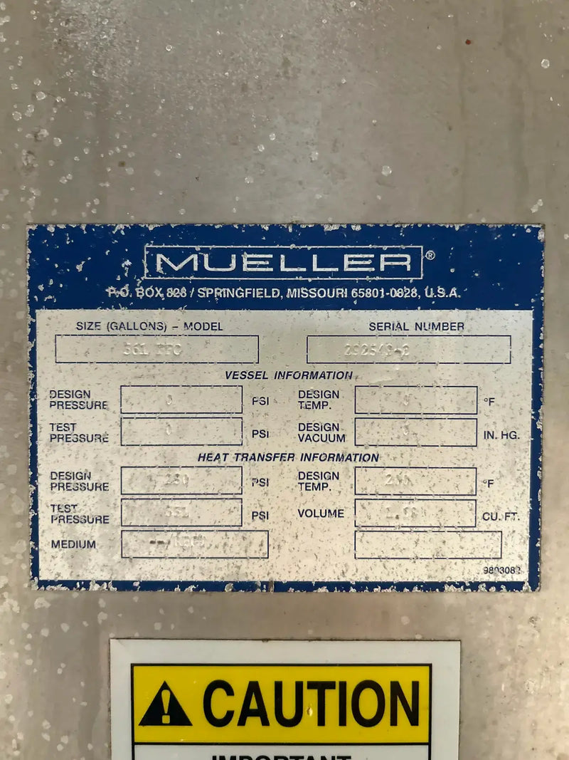 Mueller 361 FFC Plate Chiller (6 - 48 X 96 Stainless Steel Plates)