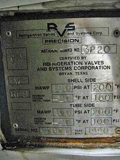 1990 RVS 431 Ton Ammonia Chiller Plus 38 Ton Glycol Chiller RVS 