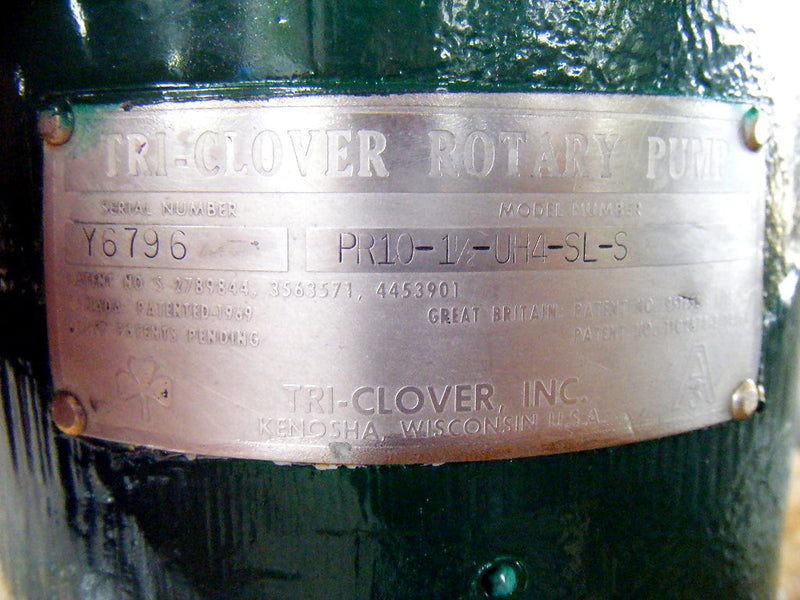 1991 Tri Clover PR10 Positive Displacement Pump Tri Clover 