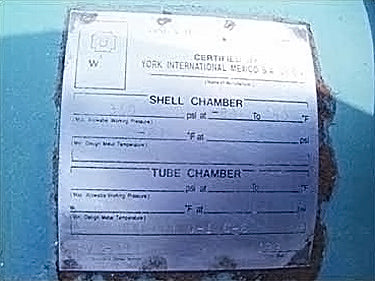 1991 York Shell & Tube Condenser Barrel - 175 sq. ft. York 