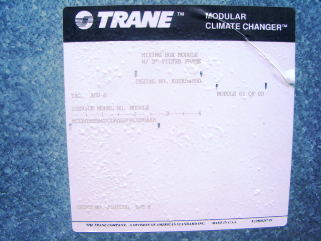 Trane Modular Climate Changer Air Handler - 30 Ton