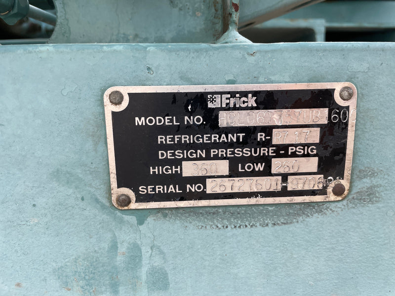 1996 Frick Reciprocating Compressor Package Frick 