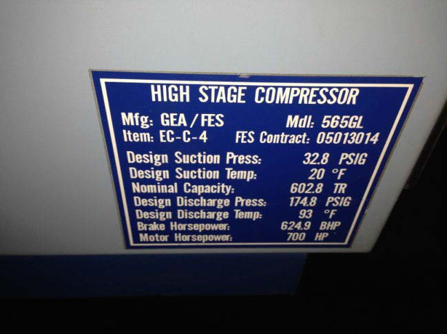 2005 GEA / FES 565-GL Rotary Screw Compressor Package - 602.8 TR, 1,703 CFM GEA / FES 