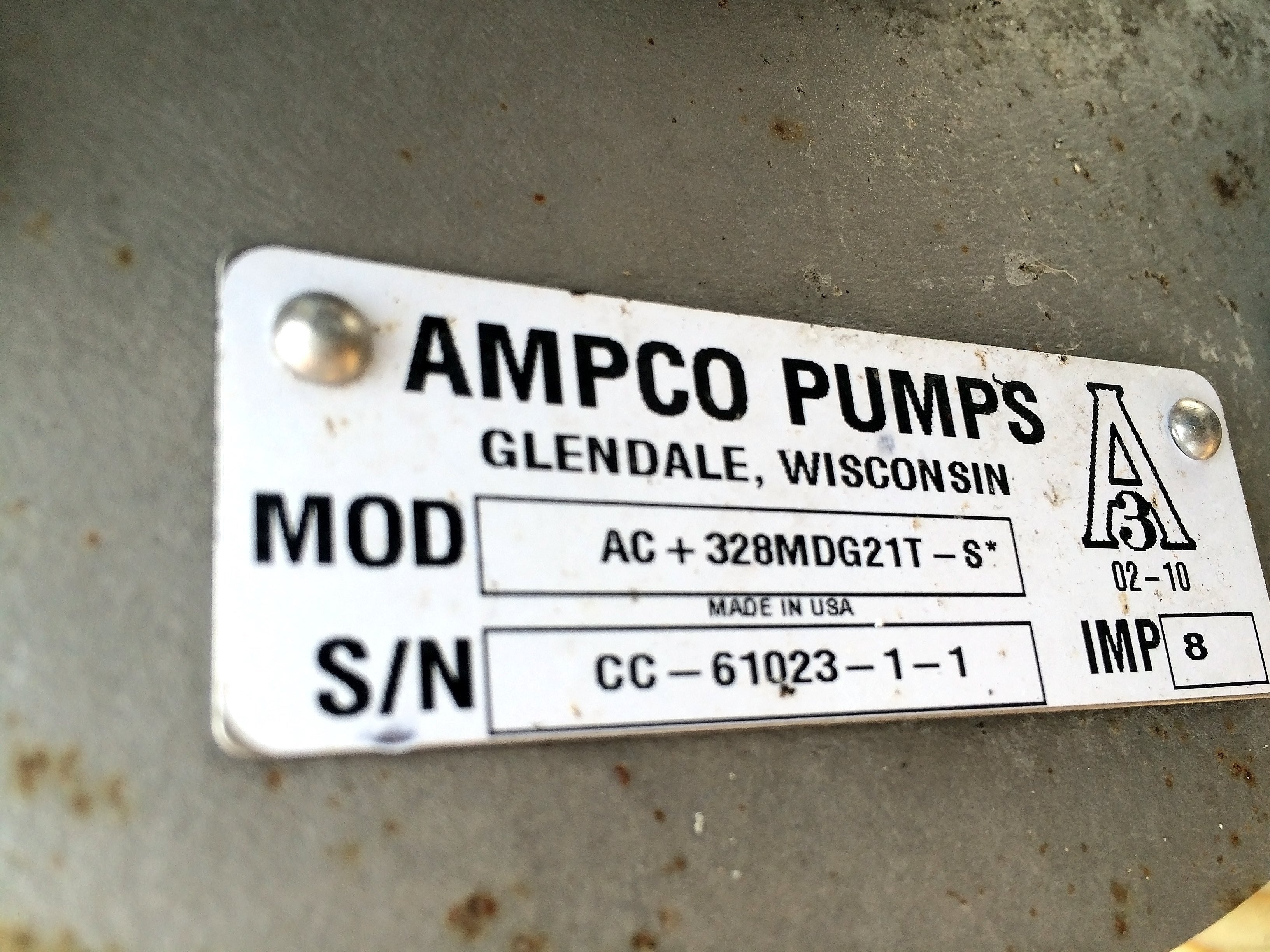 Ampco AC + 328MDG21T-S Centrifugal Pump