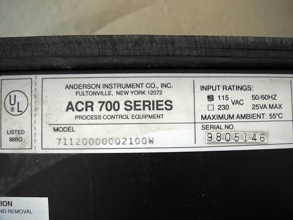 Anderson Instrument Co. ACR 700 Series Chart Recorder