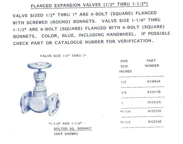 Válvula de expansión con brida de cierre manual de amoníaco Vilter (1-1/2")