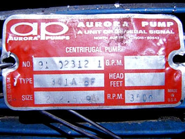 Aurora 341A-BF Centrifugal Pump Aurora 
