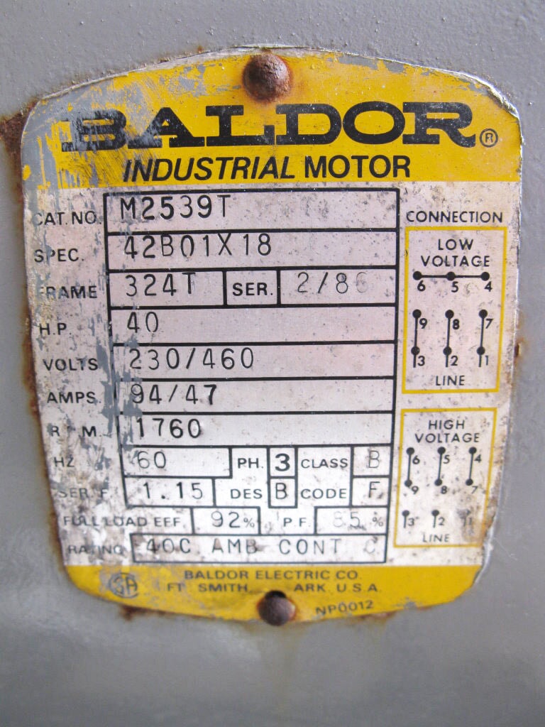 Baldor Motor - 40 HP Baldor Electric 