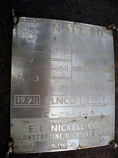 E.L. Nickell Intercooler / Subcooler - 60 in. Dia. x 7 ft. 1-1/2 in. L. E. L. Nickell 