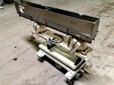 Eriez Stainless Steel Vibratory Conveyor on Lift Cart Eriez Manufacturing Co. 