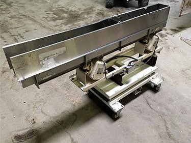 Eriez Stainless Steel Vibratory Conveyor on Lift Cart Eriez Manufacturing Co. 