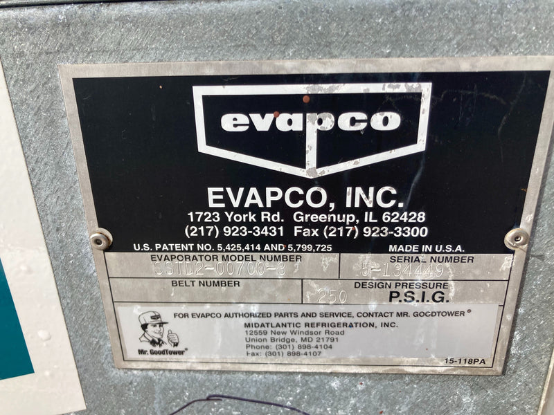 Evapco SSTD2-00700-3 Ammonia Evaporator Coil - 9.63 TR, 2 Fans (Low/Medium Temperature) Evapco 