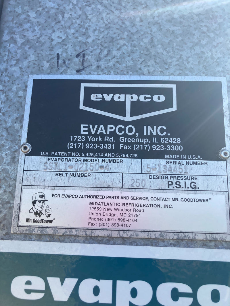 Evapco SSTL1-02150-4 Ammonia Evaporator Coil- 28.76 TR,1 Fan (Low/Medium Temperature) Evapco 