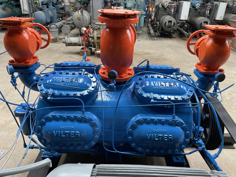 Vilter 4416 16-Cylinder Reciprocating Compressor Package (200 HP 460 V, Belt Driven)