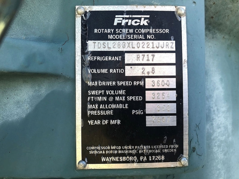 Frick RDB-546 Screw Booster Compressor (*HD Micro) - 400HP Frick 