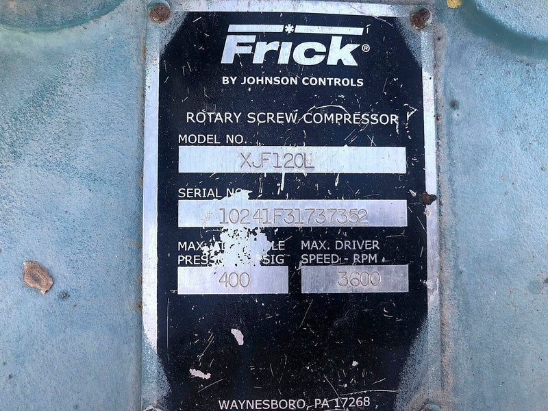 Frick XJF-120L Screw Booster Compressor (*HD Micro) - 40HP Frick 