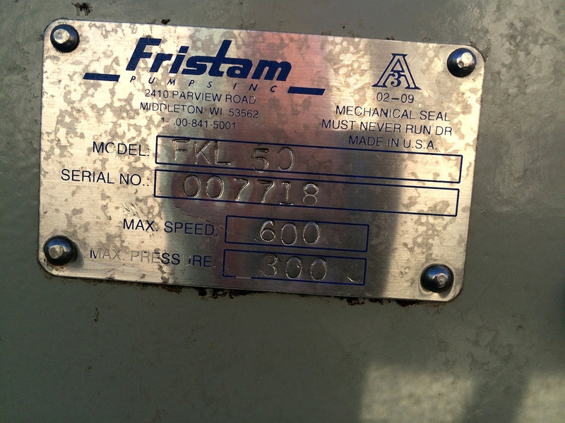 Fristam FKL-50 Positive Displacement Pump - 10 HP Fristam 