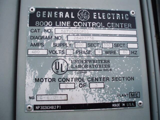 General Electric 8000 Line Control Center General Electric 