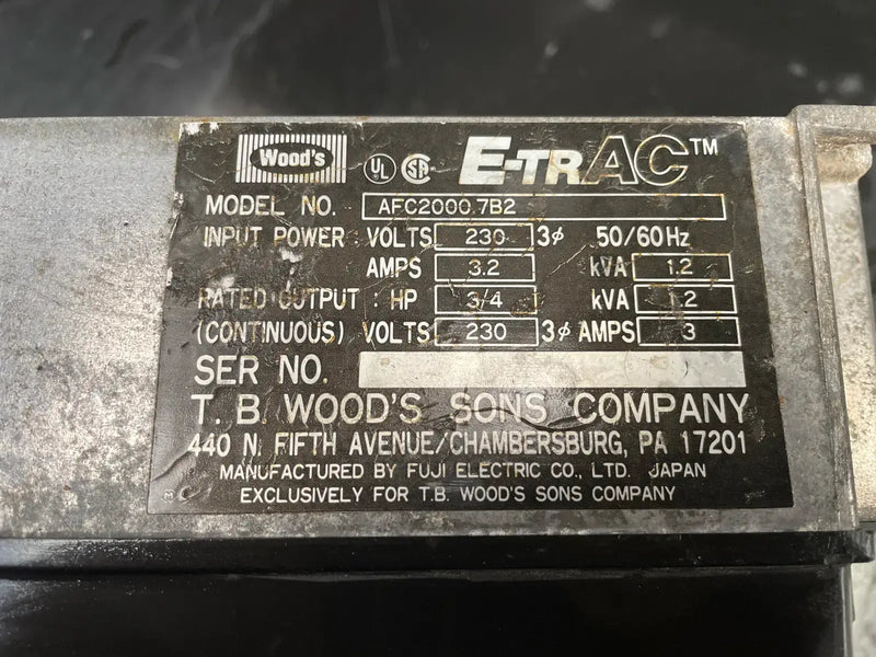T.B. Woods Sons Company AFC2000.7B2 AC Inverter Drive