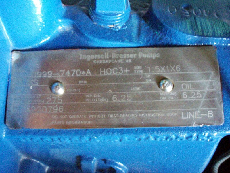 Ingersoll-Dresser Centrifugal Pump 1.5x1x6 Ingersoll-Dresser 