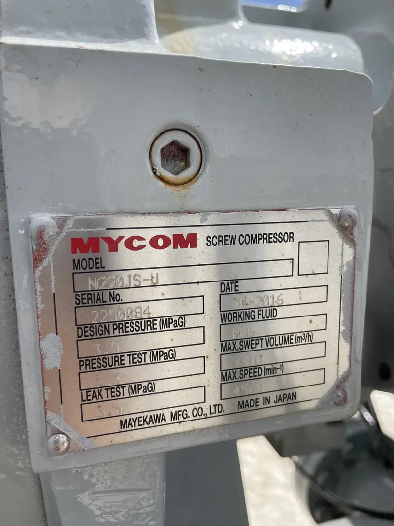 Paquete de compresor de tornillo rotativo Mycom N220JS-LI-E-250 (N220JS-LI-E-250, 250 HP 460 V, panel de control micro Mycom)
