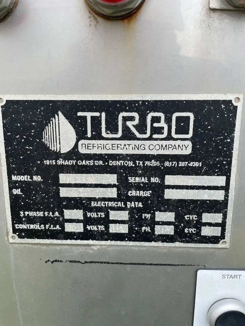 Turbo Ice TIG 33 SC Máquina para fabricar hielo con placa (refrigeración con halocarbono (freón), 33 toneladas por día)