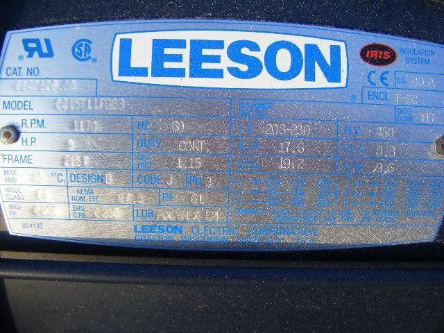 Leeson Electric Motor - 5 HP Leeson 