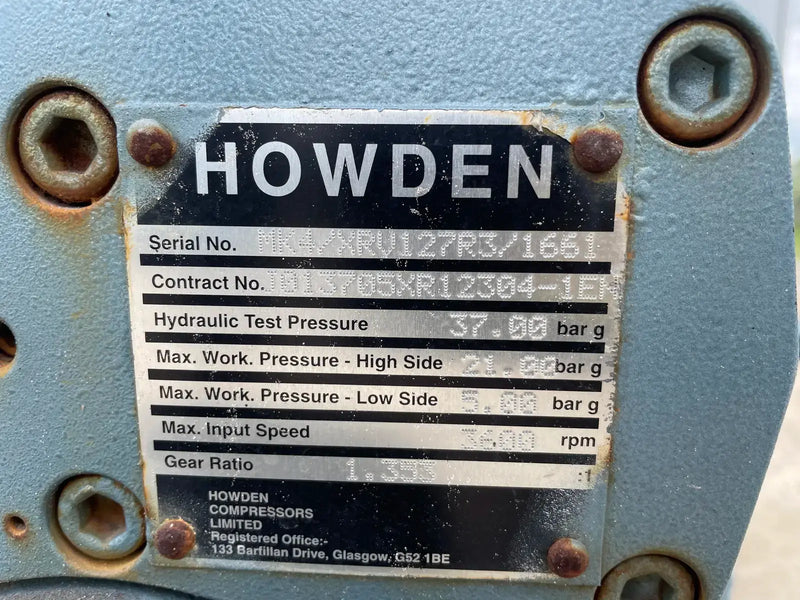 Paquete de compresor de tornillo rotativo Howden XRV127-R3 (Howden XRV127-R3, 100 HP 208-230/460 V, panel de control micro)