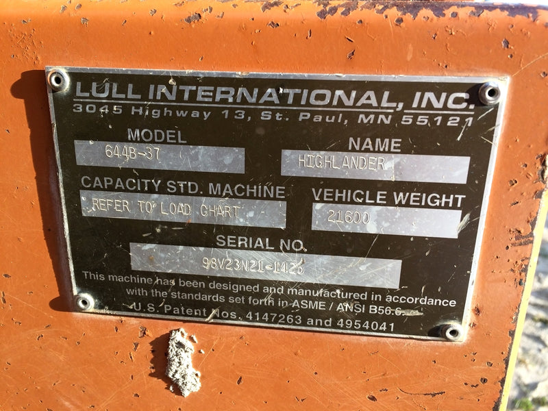 Lull Highlander Extended Reach Forklift. Lull 