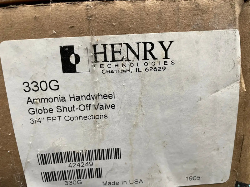 Henry Technologies 330G Ammonia Handwheel Globe Shut-Off Valve (3/4", FPT)