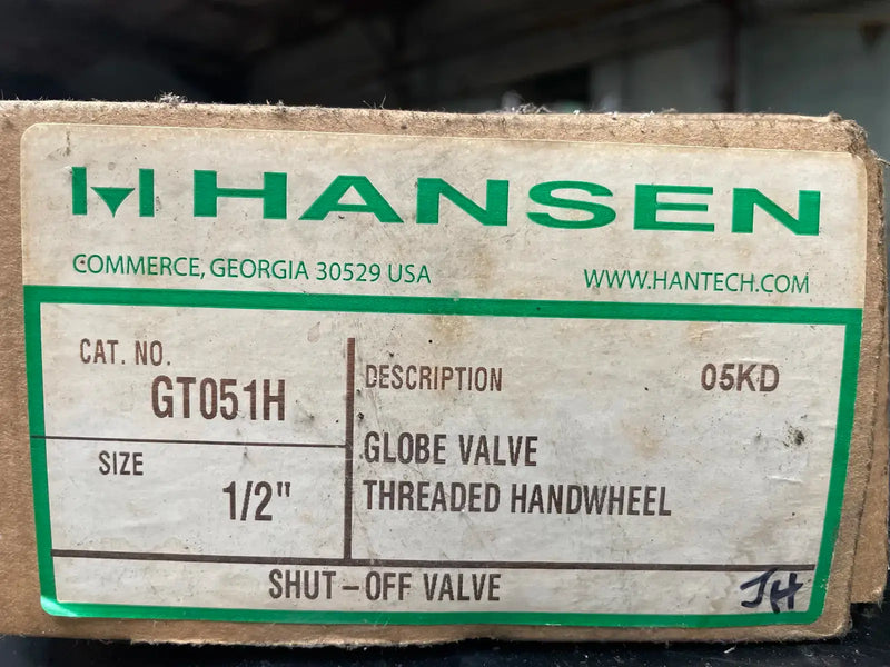 Hansen GT051H Válvula de cierre con volante de mano tipo globo (1/2")