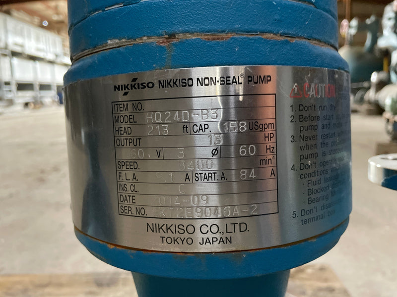 Nikkiso HQ24D-B3 Centrifugal Pump (13 HP, 158 GPM) Nikkiso 