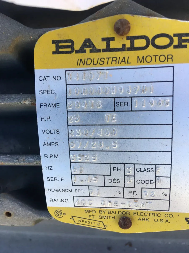 Motor Baldor H41071 (25 HP, 3525 RPM, 230/460 V)