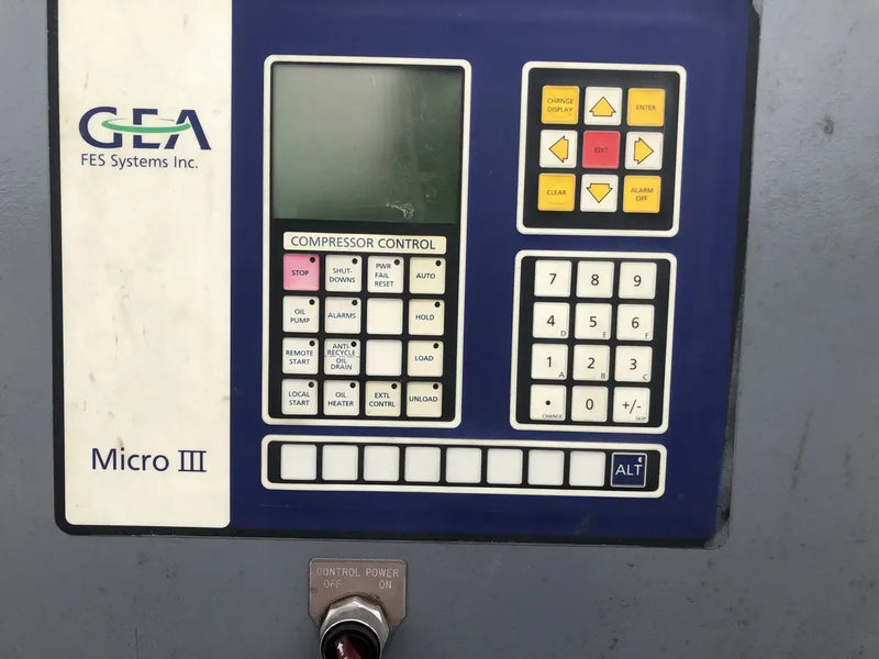 GEA Rotary Screw Compressor Package (Frick V-2, MISSING MOTOR, GEA Micro Control Panel)