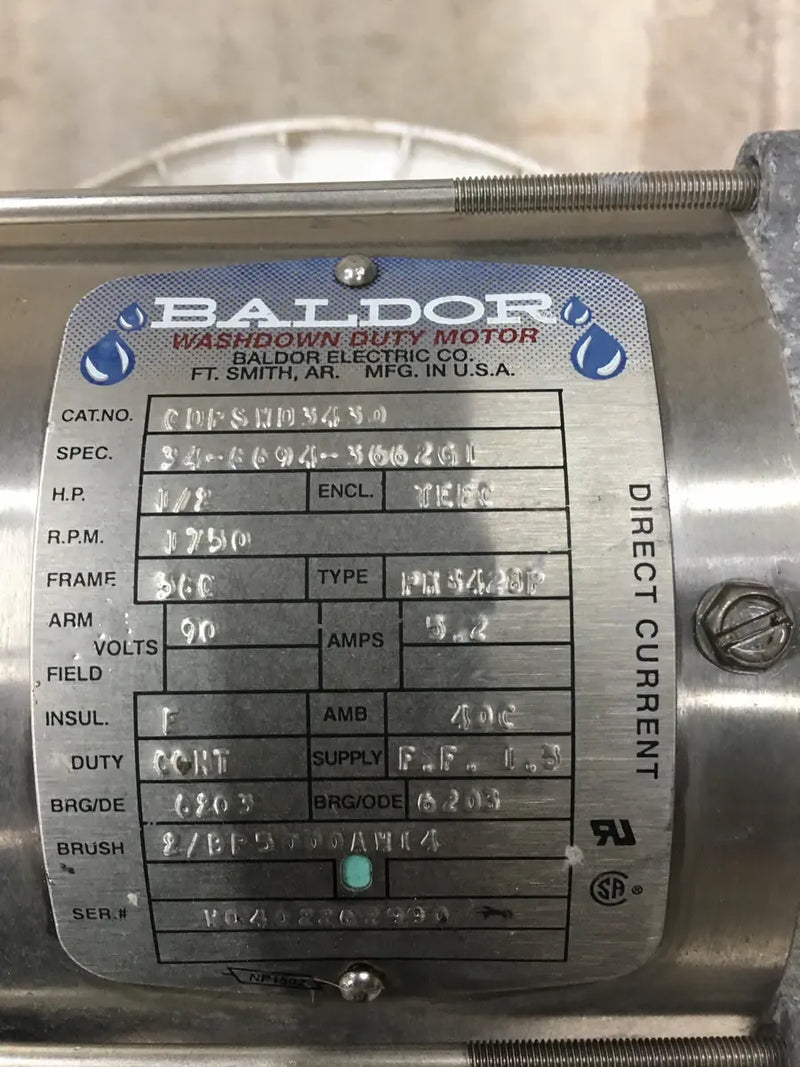 Baldor CDFSWD3430 Motor (44198 HP, 1750 RPM, 90 V)