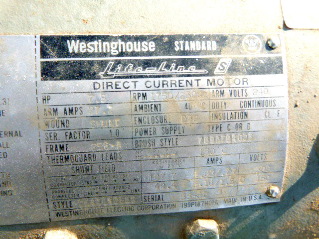Ohio Geared Head and Westinghouse Motor Ohio Geared Head and Westinghouse 